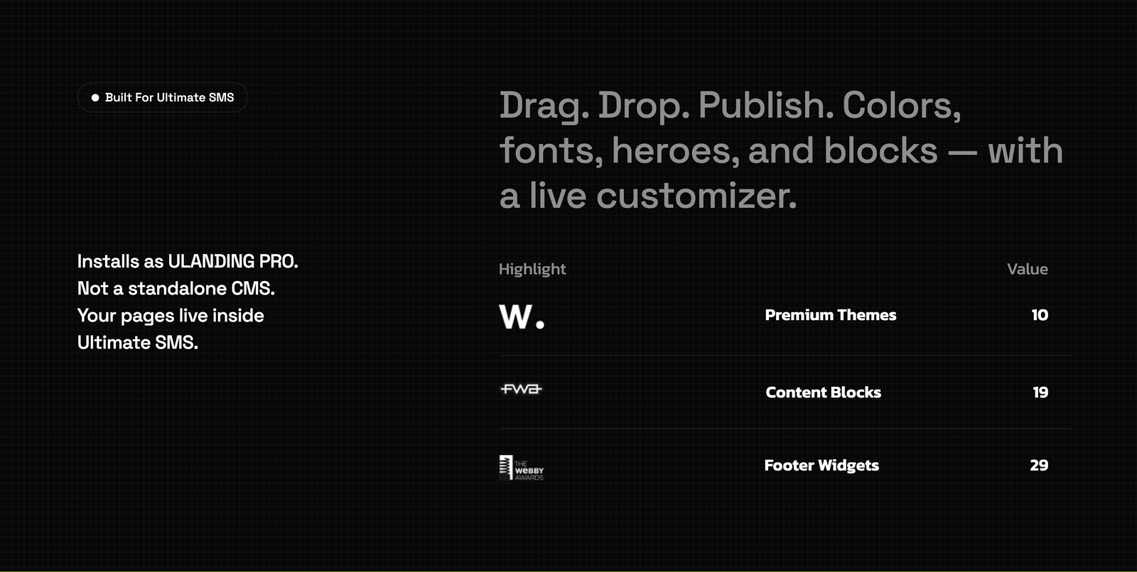 Awwwards Section on the live site