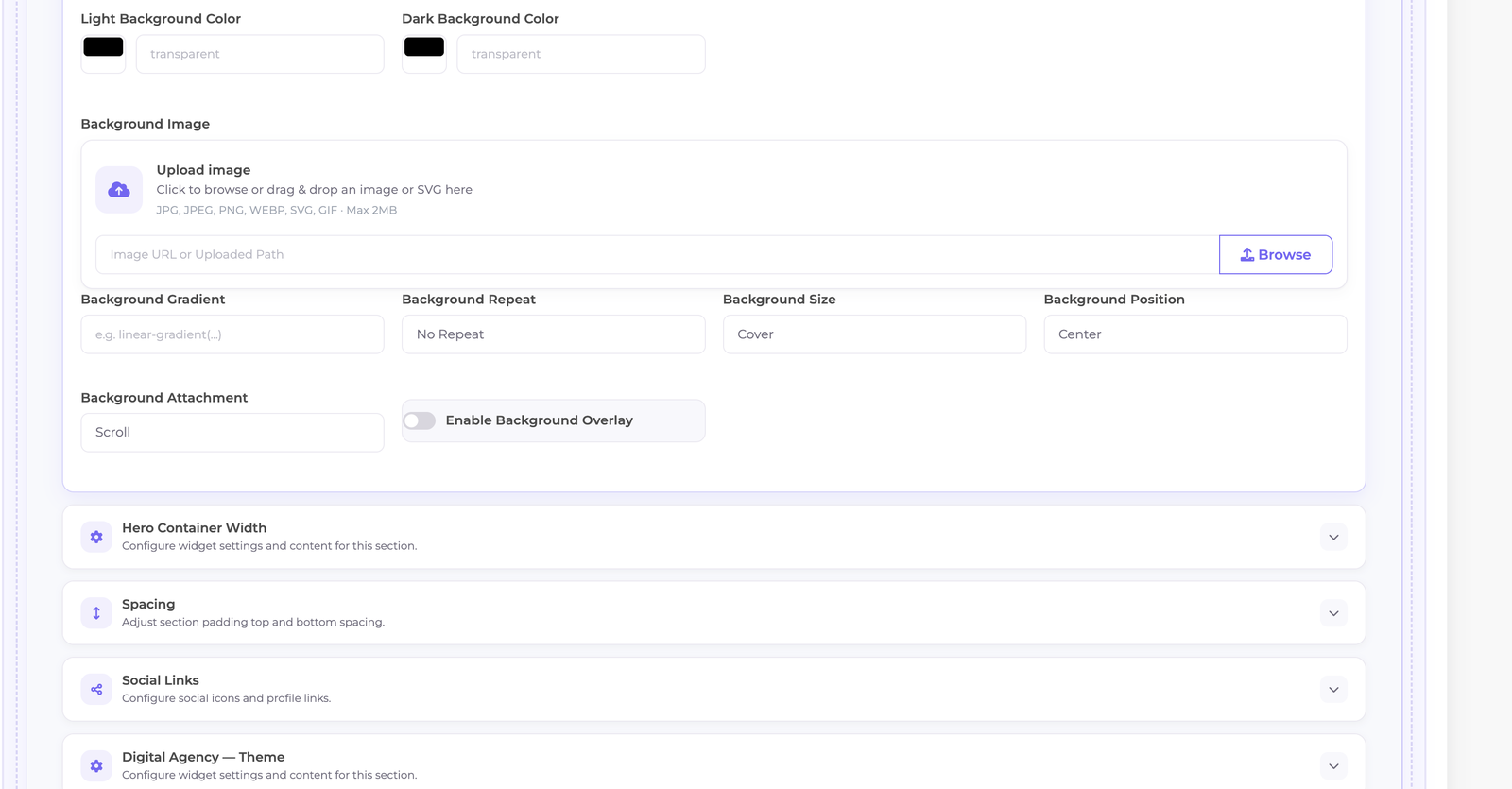 Media uploader controls